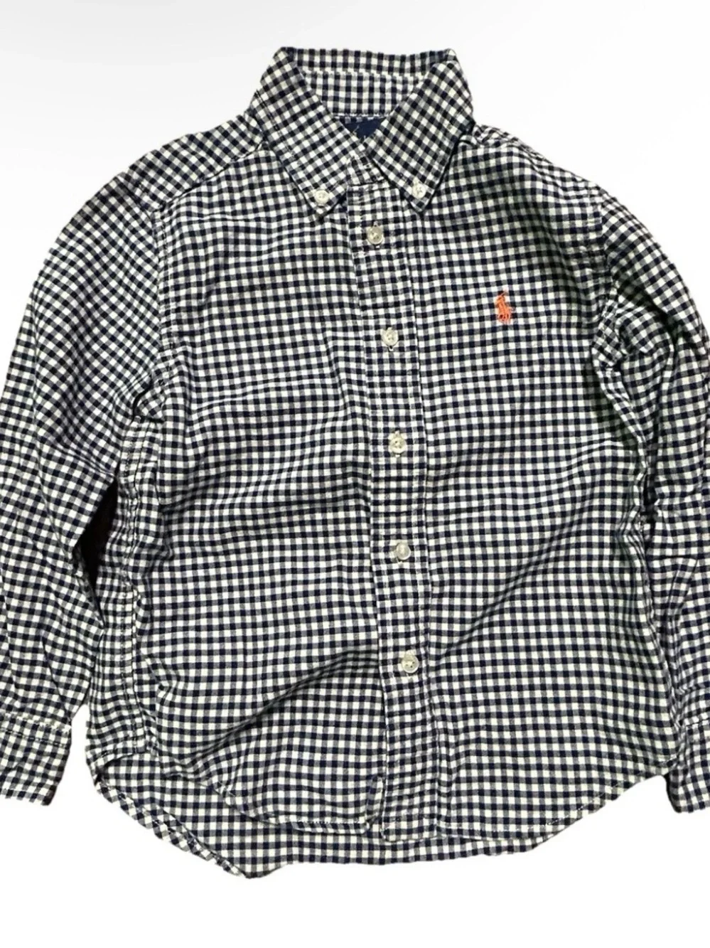 Toddler Boy Ralph Lauren Blue White Plaid Shirt Size 4T